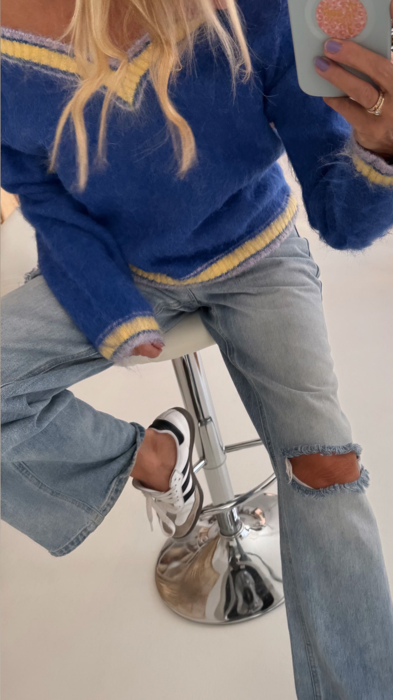 Kuschelpullover “Flauschgeflüster“ Azurblau