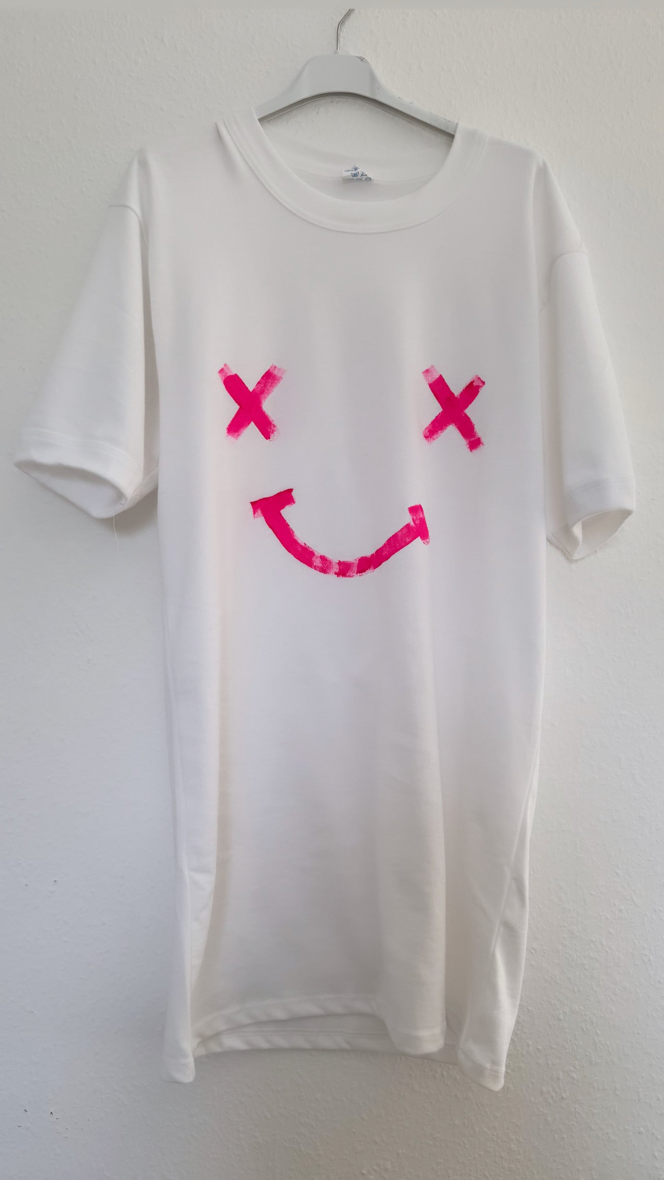 Shirt Smile Unikat weiß/pink