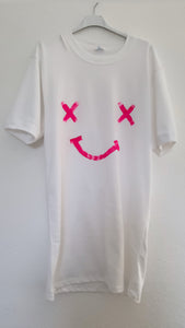 Shirt Smile Unikat weiß/pink