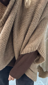 Überwurf Strickpullover Camel