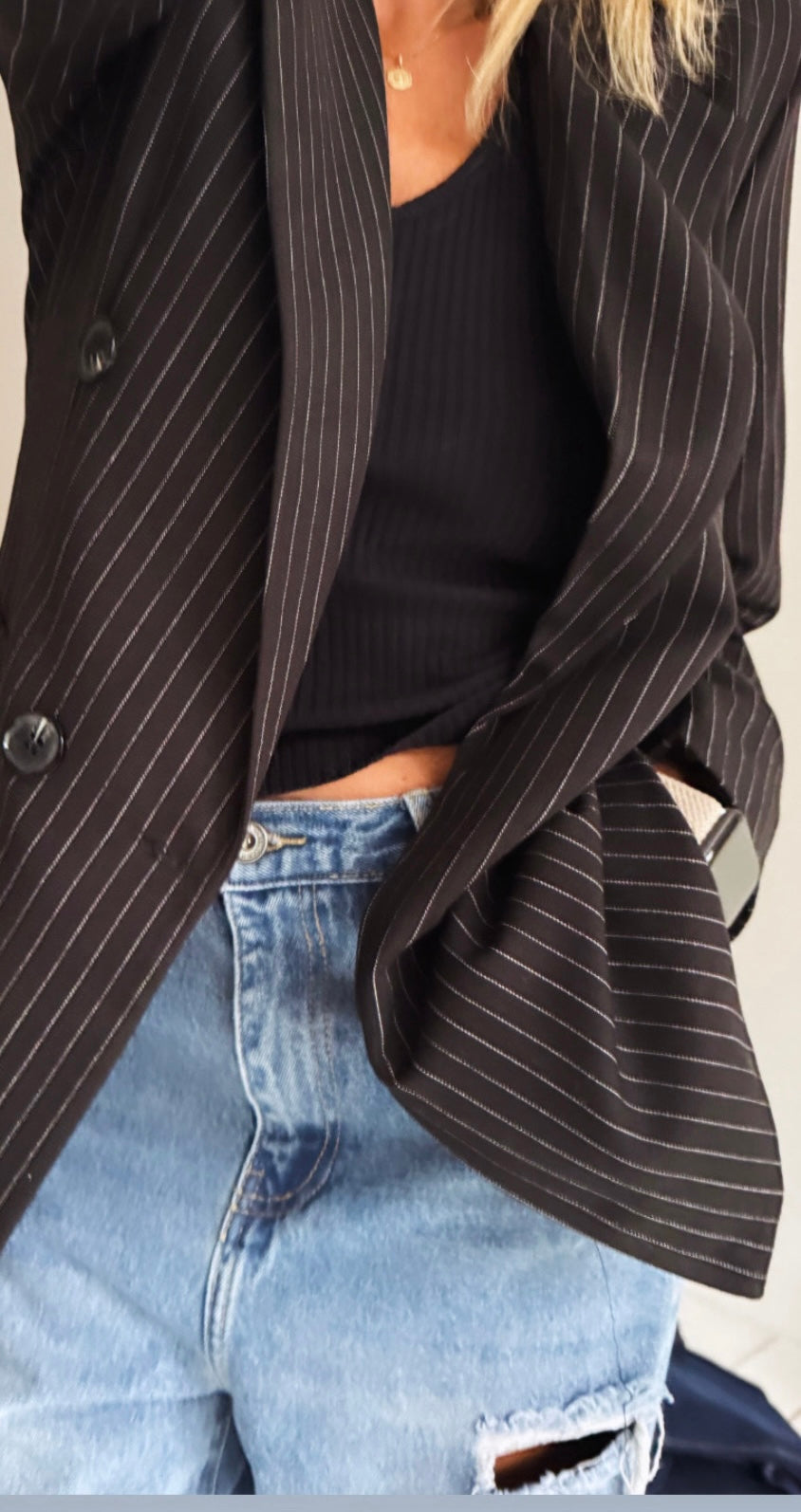 Blazer schwarz Nadelstreifen
