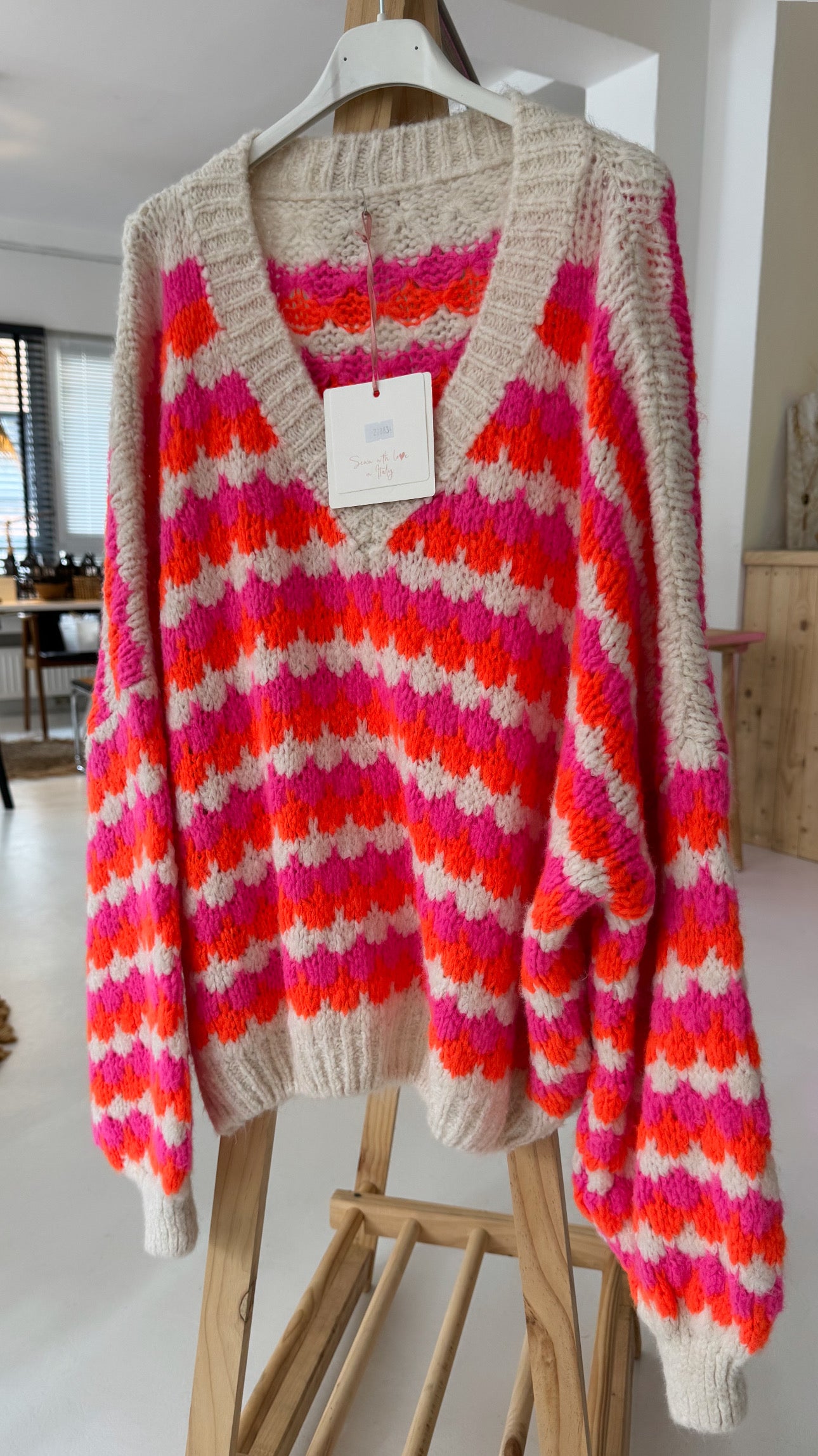 Strickpulli Nina “ pink neon orange“