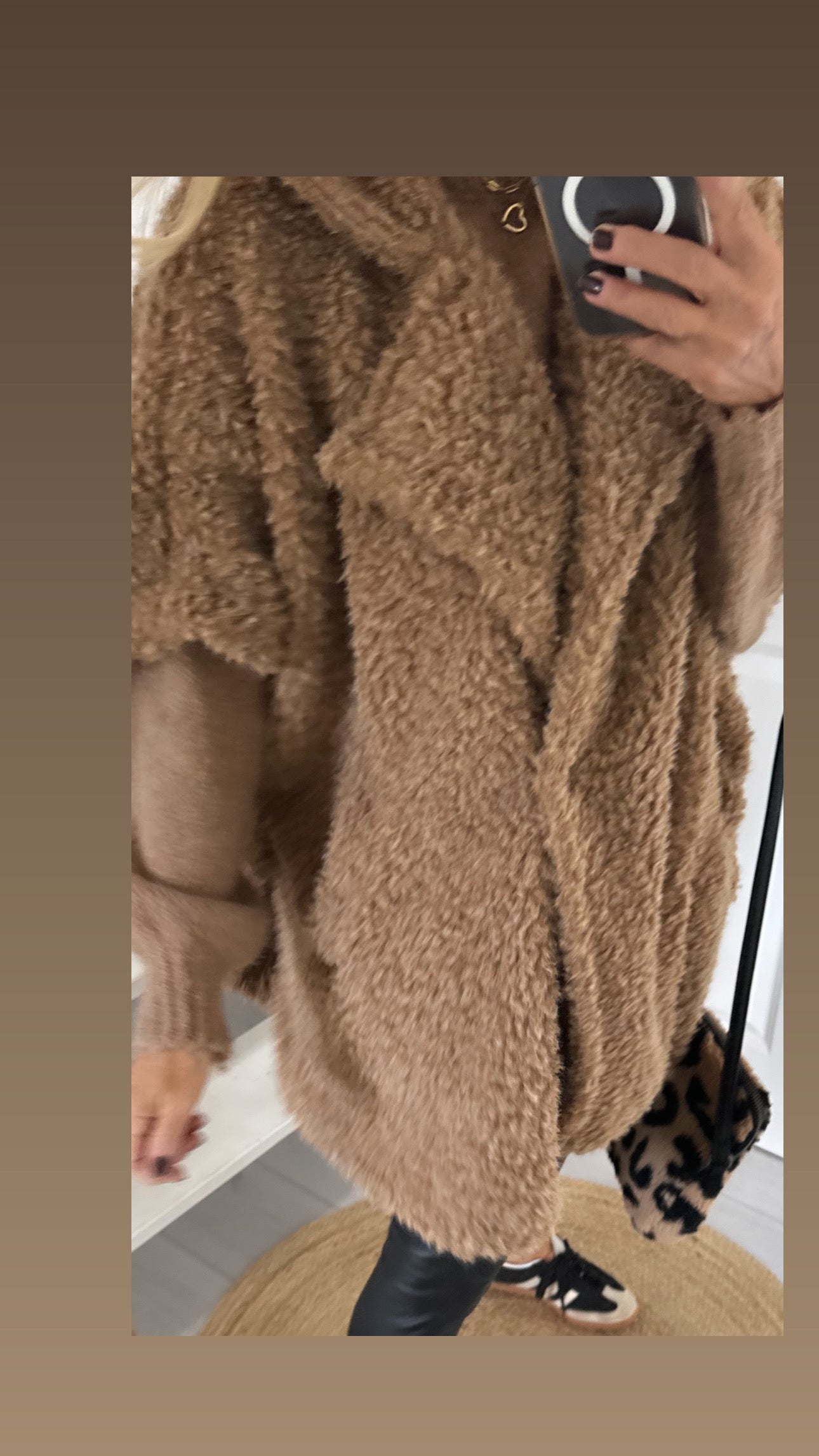 Teddy Weste mit Taschen Oversized Camel