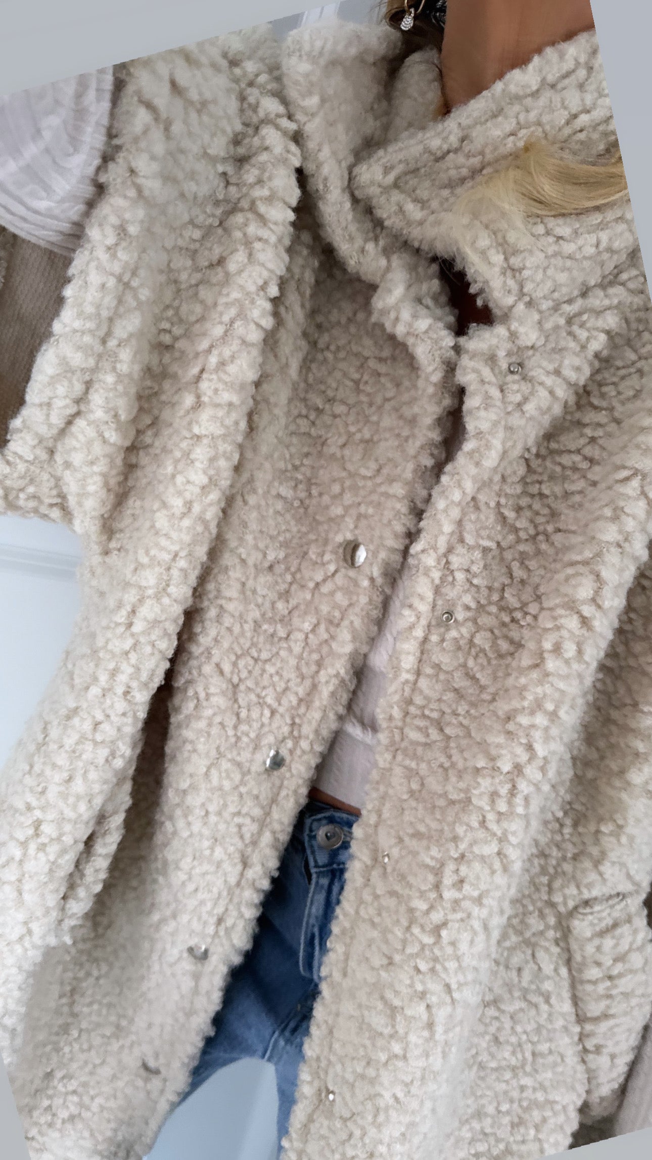 Teddyweste Beige OVERSIZED