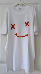 Shirt Smile Unikat weiß / orange