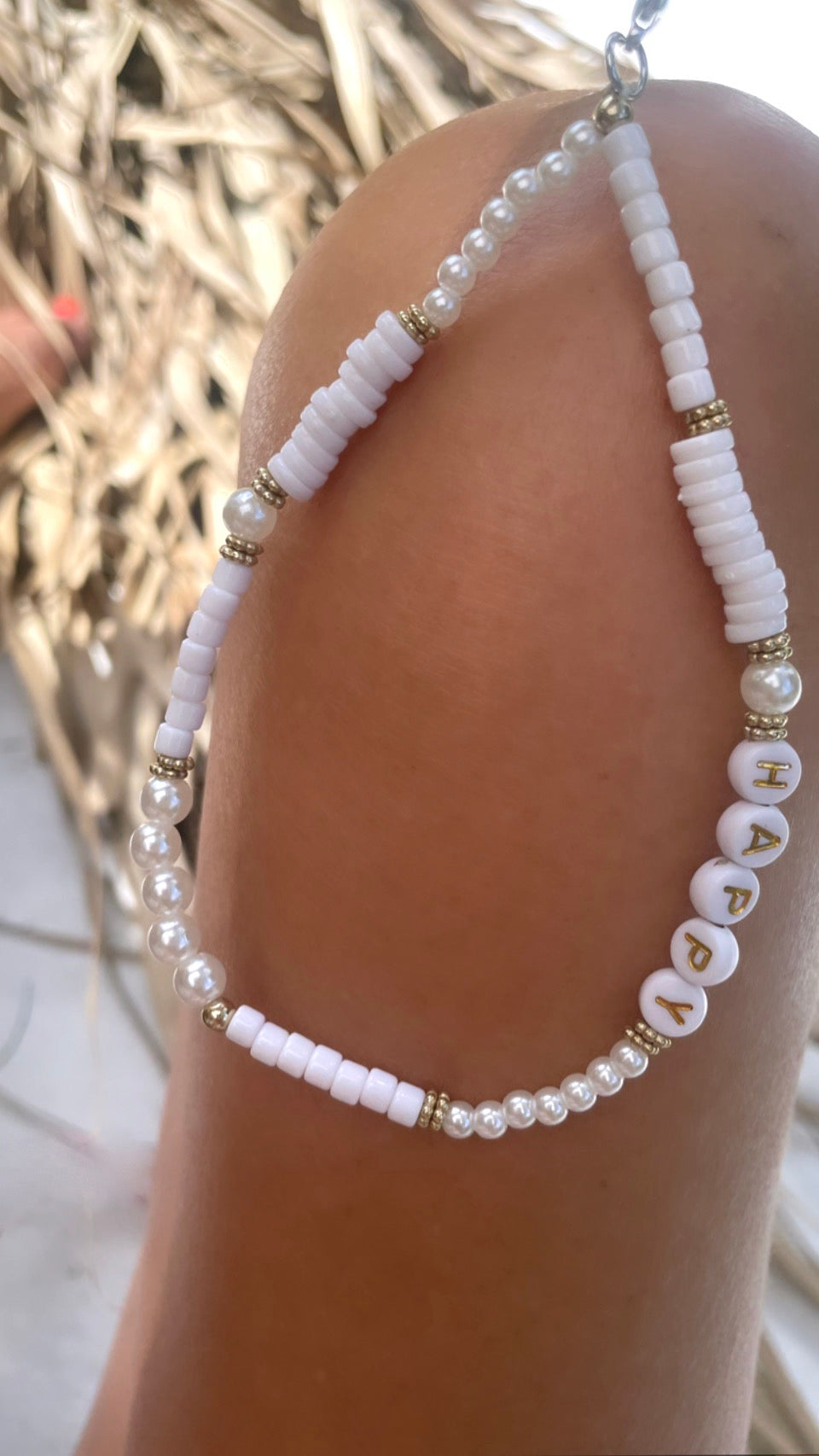 Handykette "white Ibiza" happy