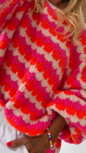 Strickpullover “Nina“ pink orange