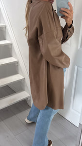 Leichter Mantel im Leder Look