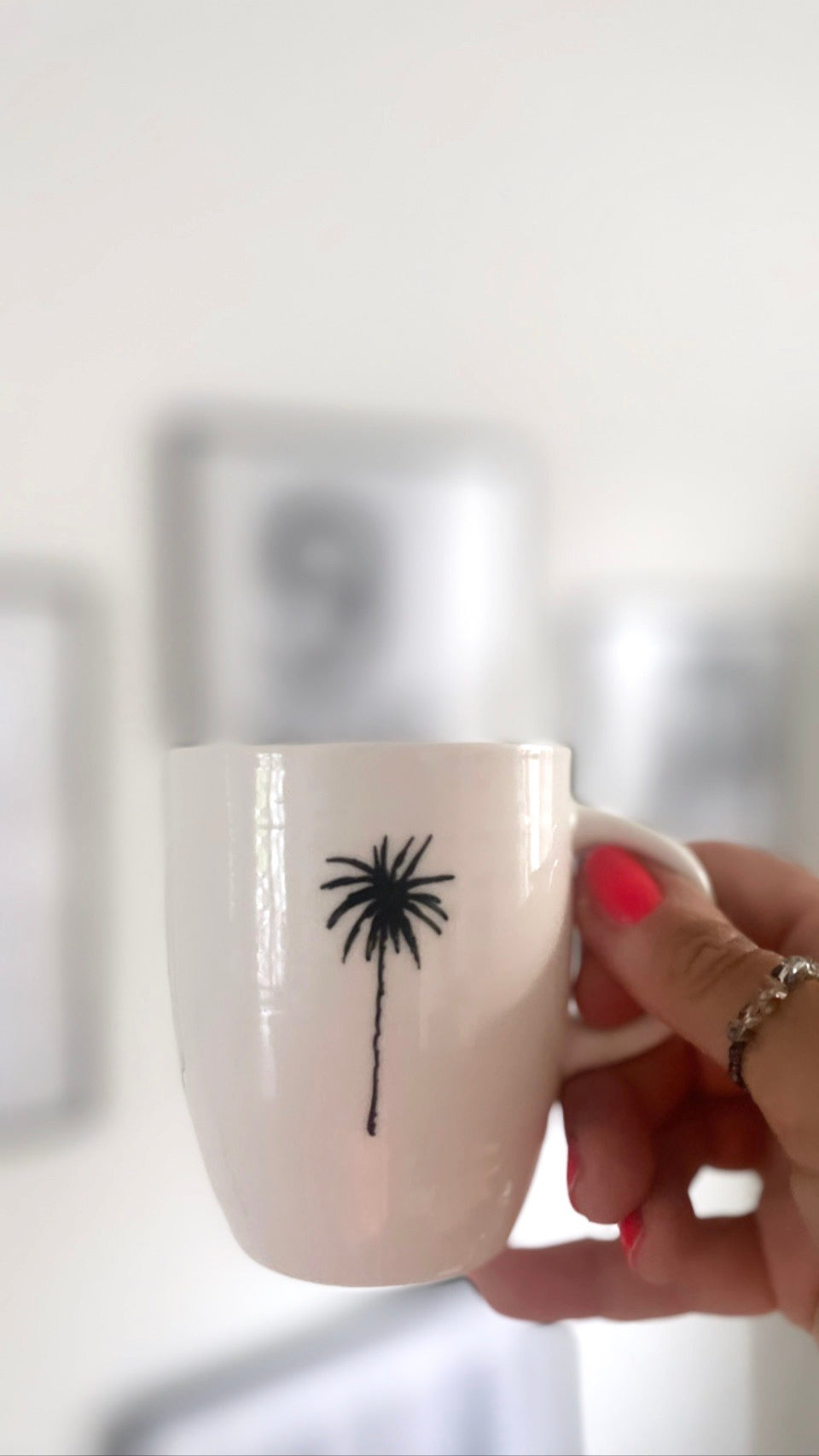 Tasse "Palme" weiß