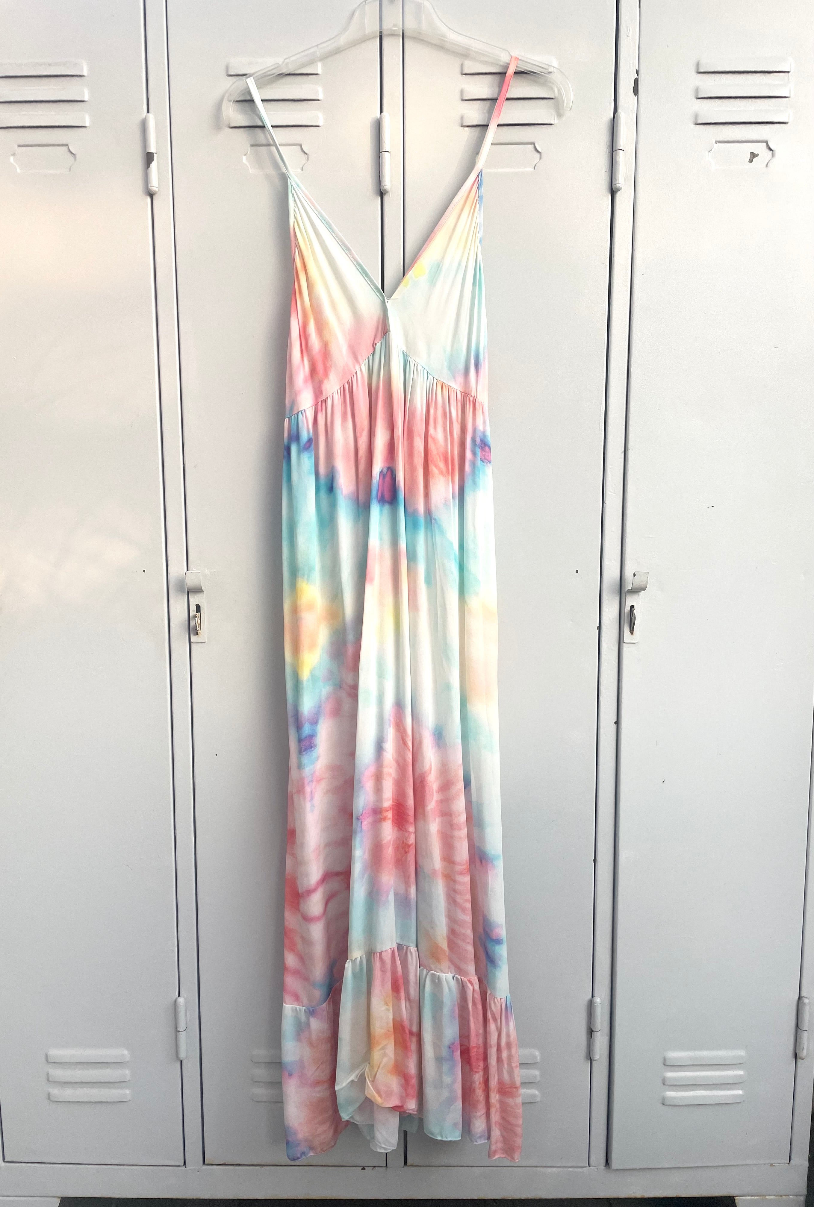 Spaghetti Kleid "Rainbow" lang