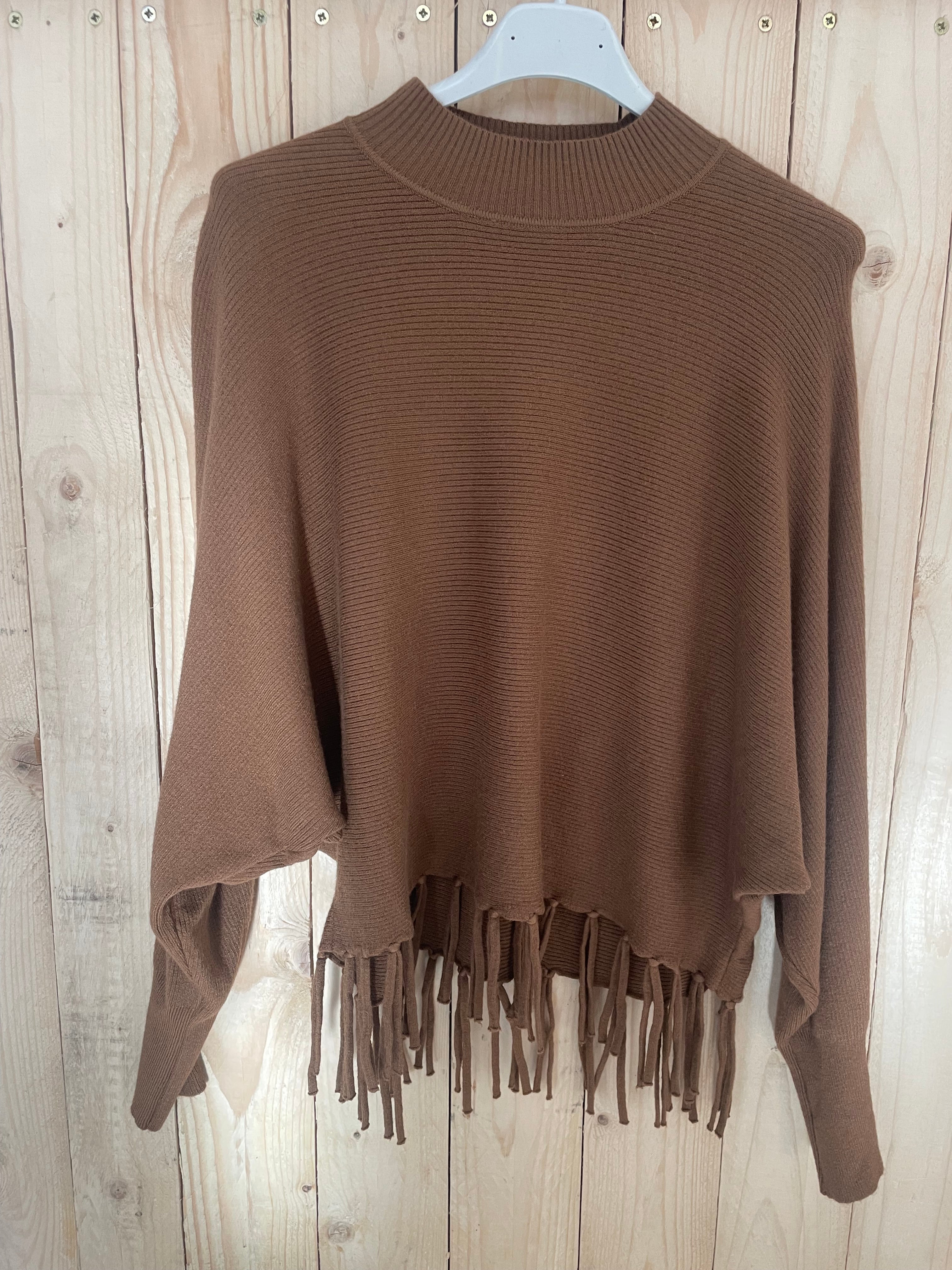 Boho Pullover “Fransi braun“