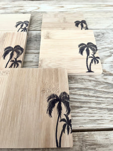 Untersetzer aus Holz 4er Set "Palm"