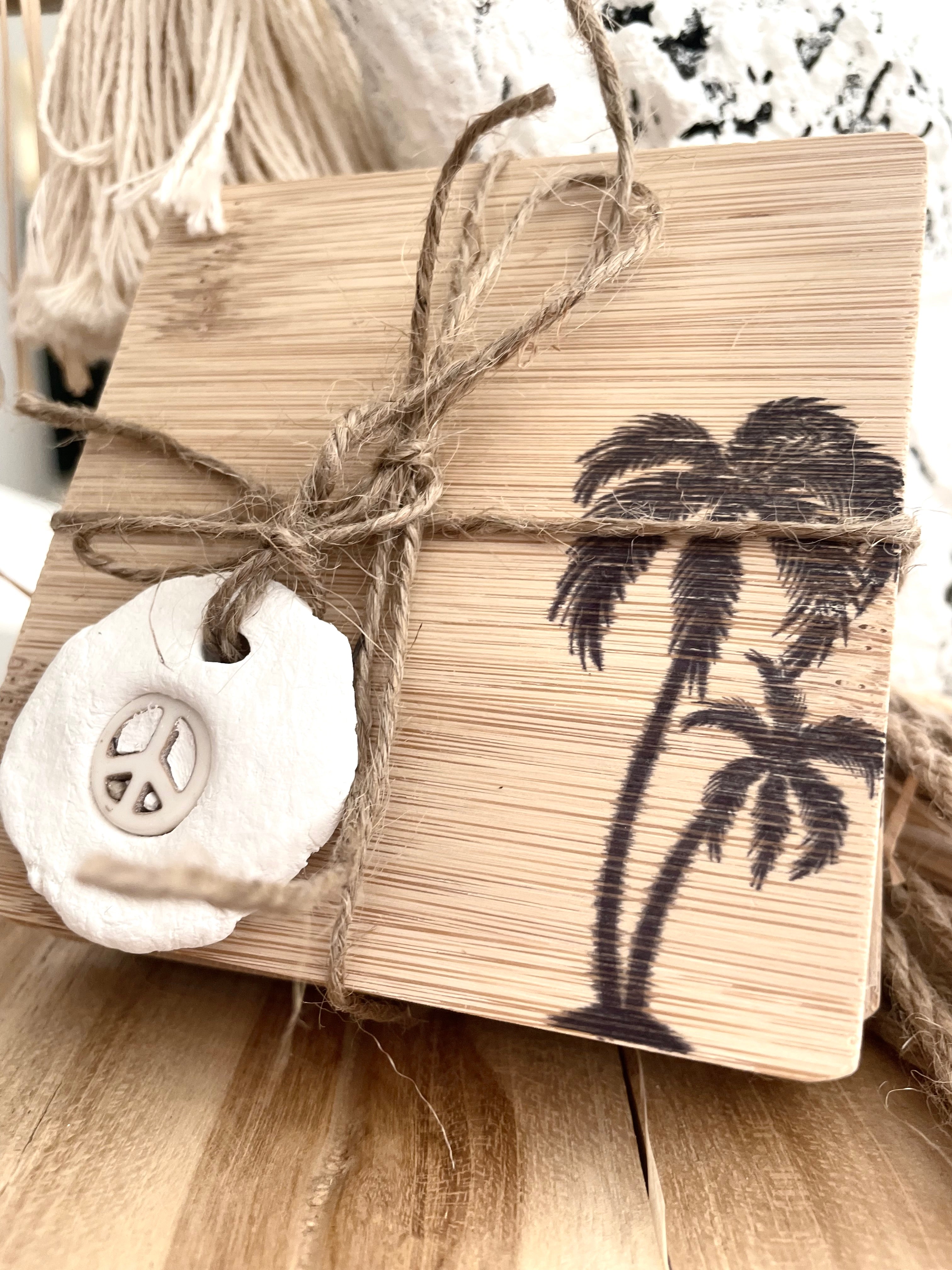 Untersetzer aus Holz 4er Set "Palm"