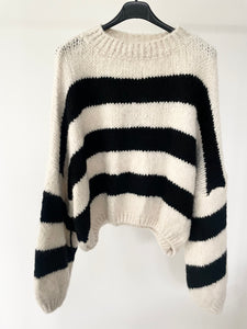 Kuschel Pullover "STRIPE" weiß