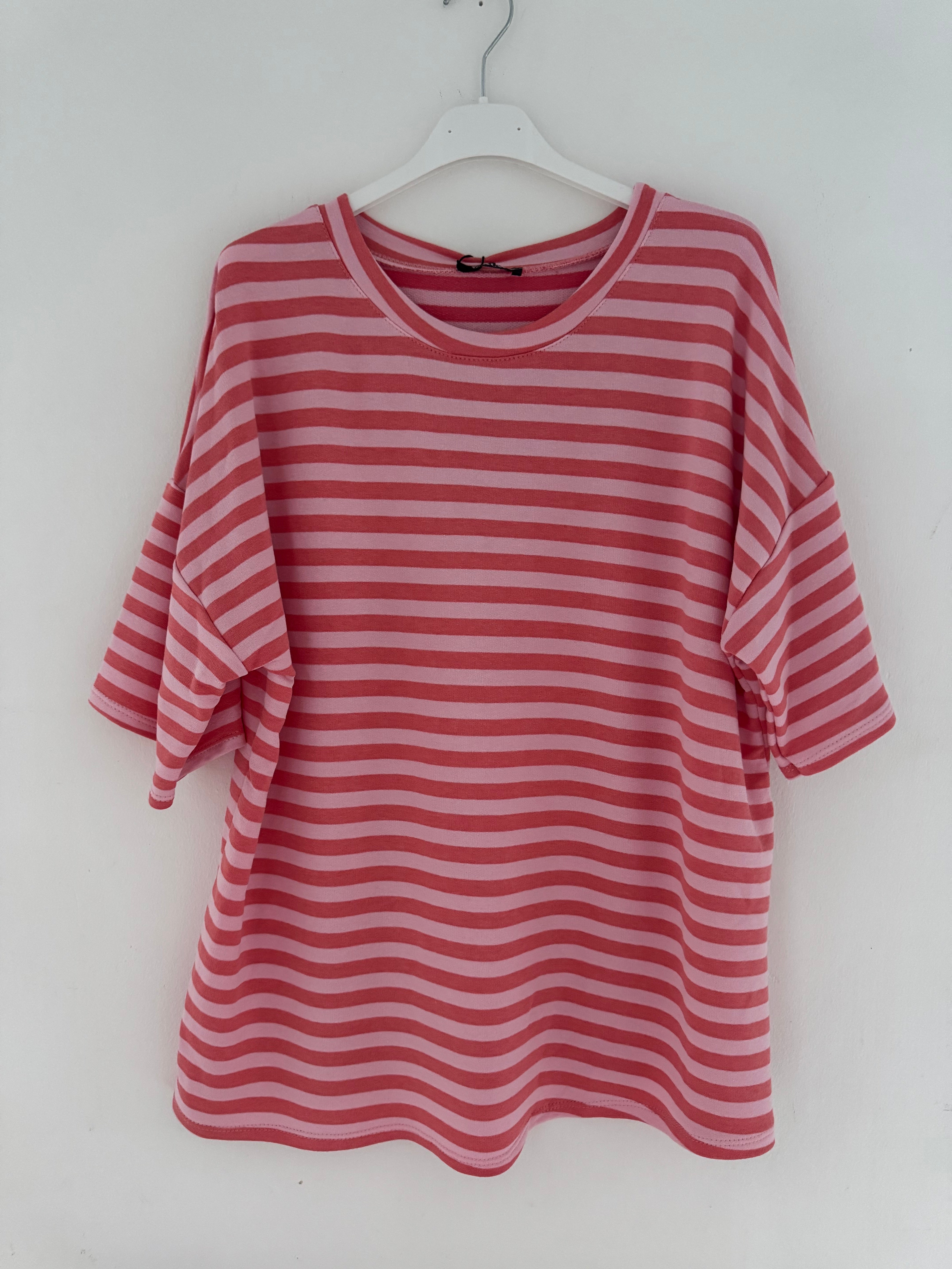 Kurzarm Shirt STRIPE Rot