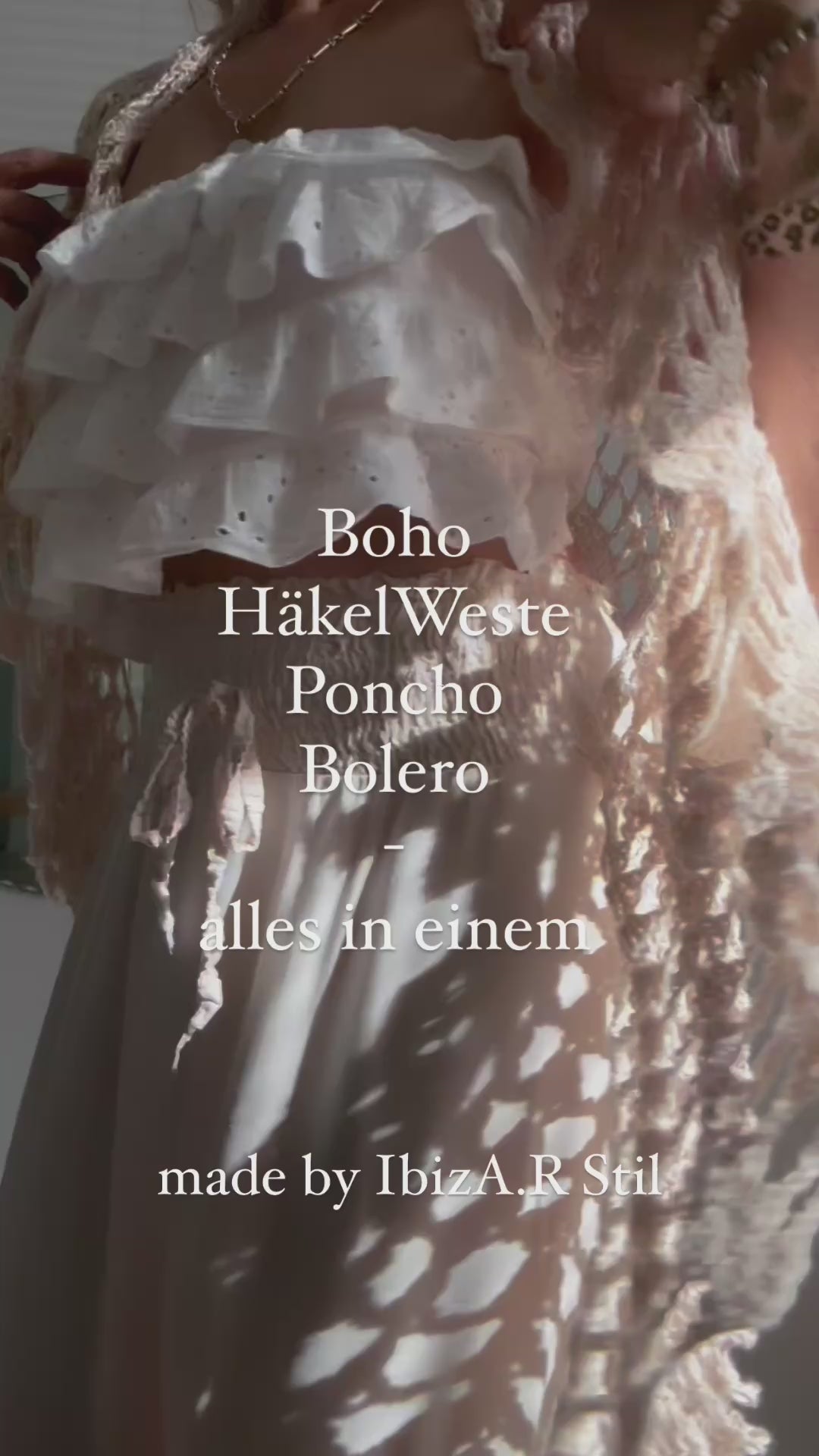 BOHO Häkelweste Poncho Bolero Top