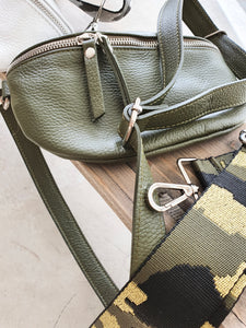 Umhänge/Bauchtasche Leder "Olive"