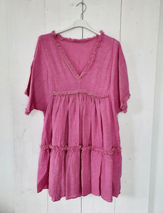 Kleid "Boho" taupe pink olive