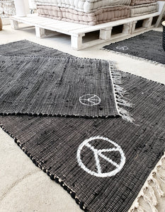 Teppich "Peace & Love" 60 x 90 schwarz