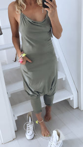 Jumpsuit "Ibiza" olive und schwarz