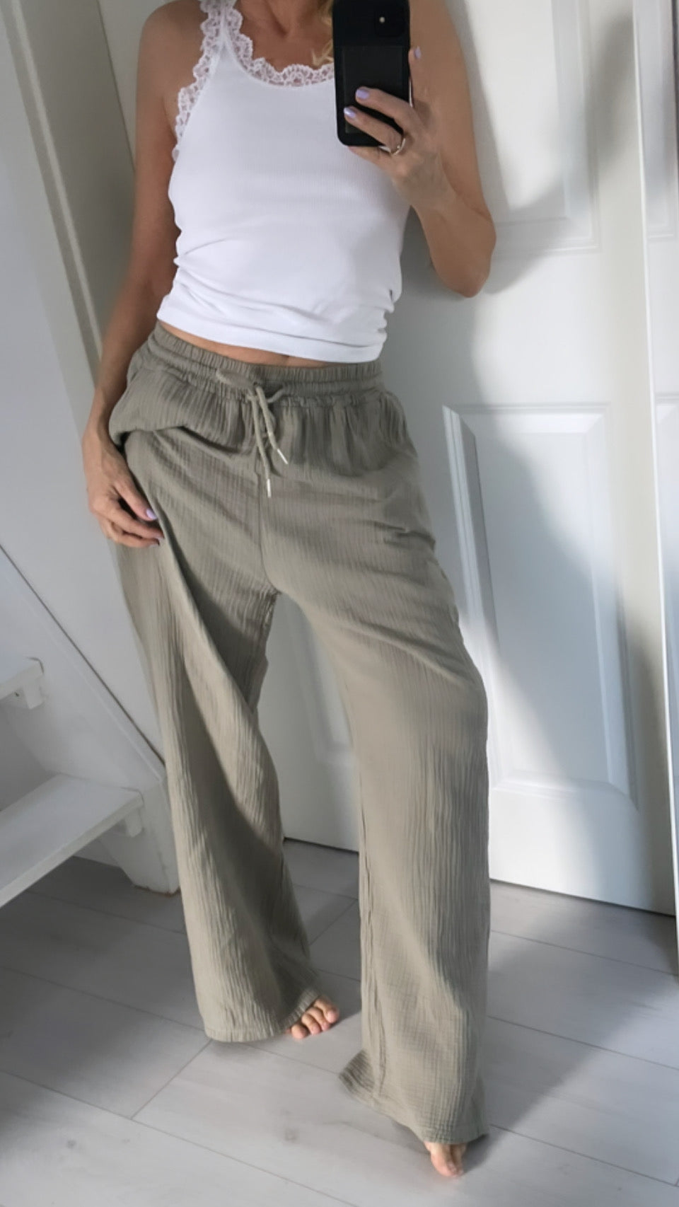 Musselin Hose "taupe"