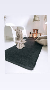 Jute Teppich "BLACK" 70 x 140