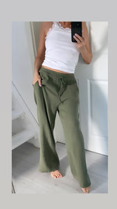 Musselin Hose "olive"