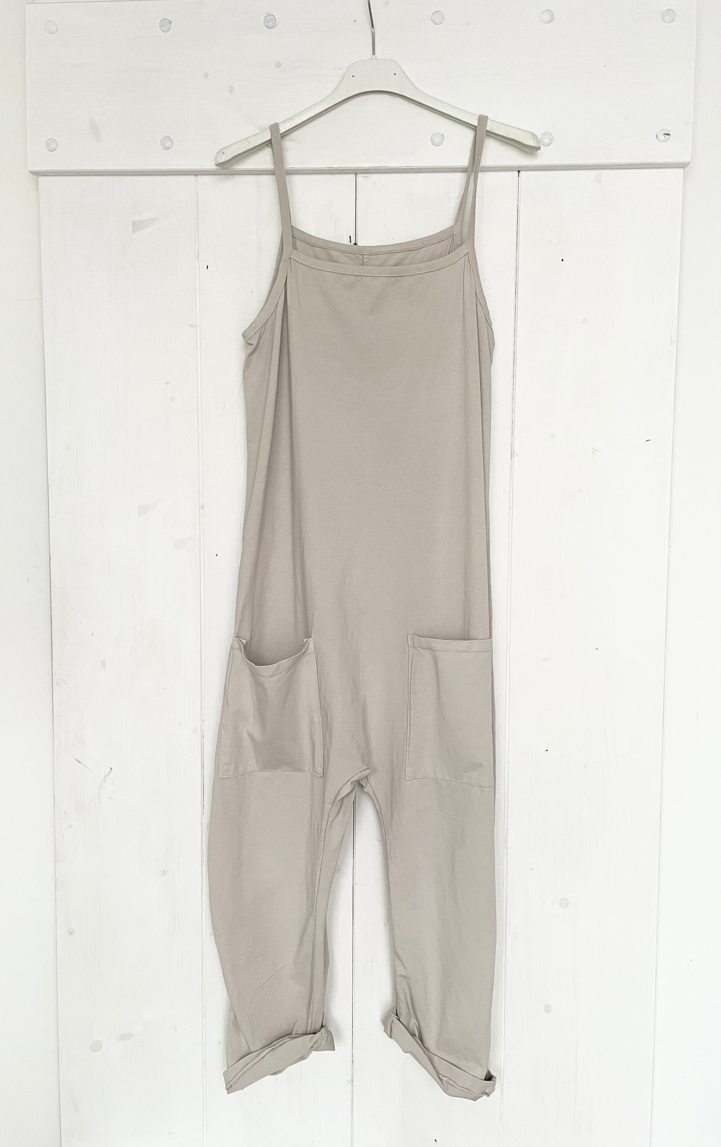 Jumpsuit - Overall "Light" taupe, beige & schwarz