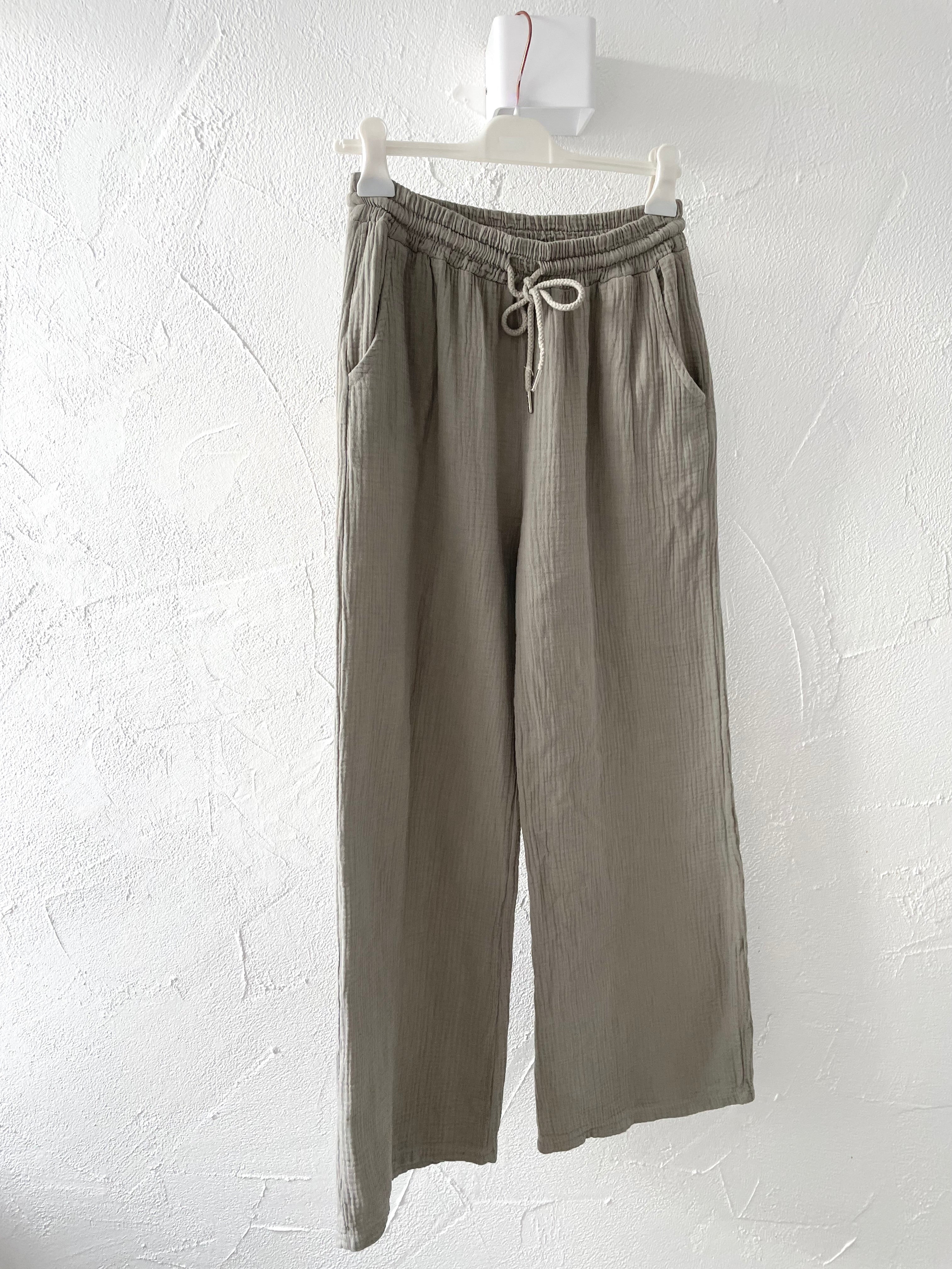 Musselin Hose "taupe"