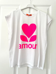 Shirt Amour pink & schwarz