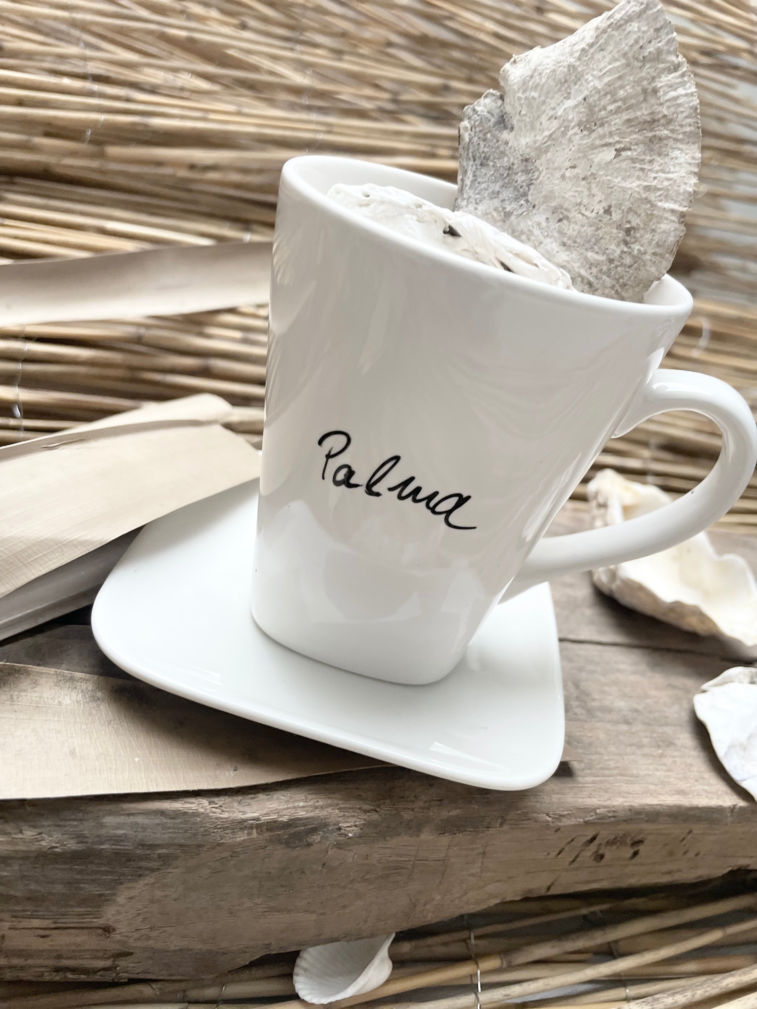 Tasse Palma mit Unterteller "Angebot"