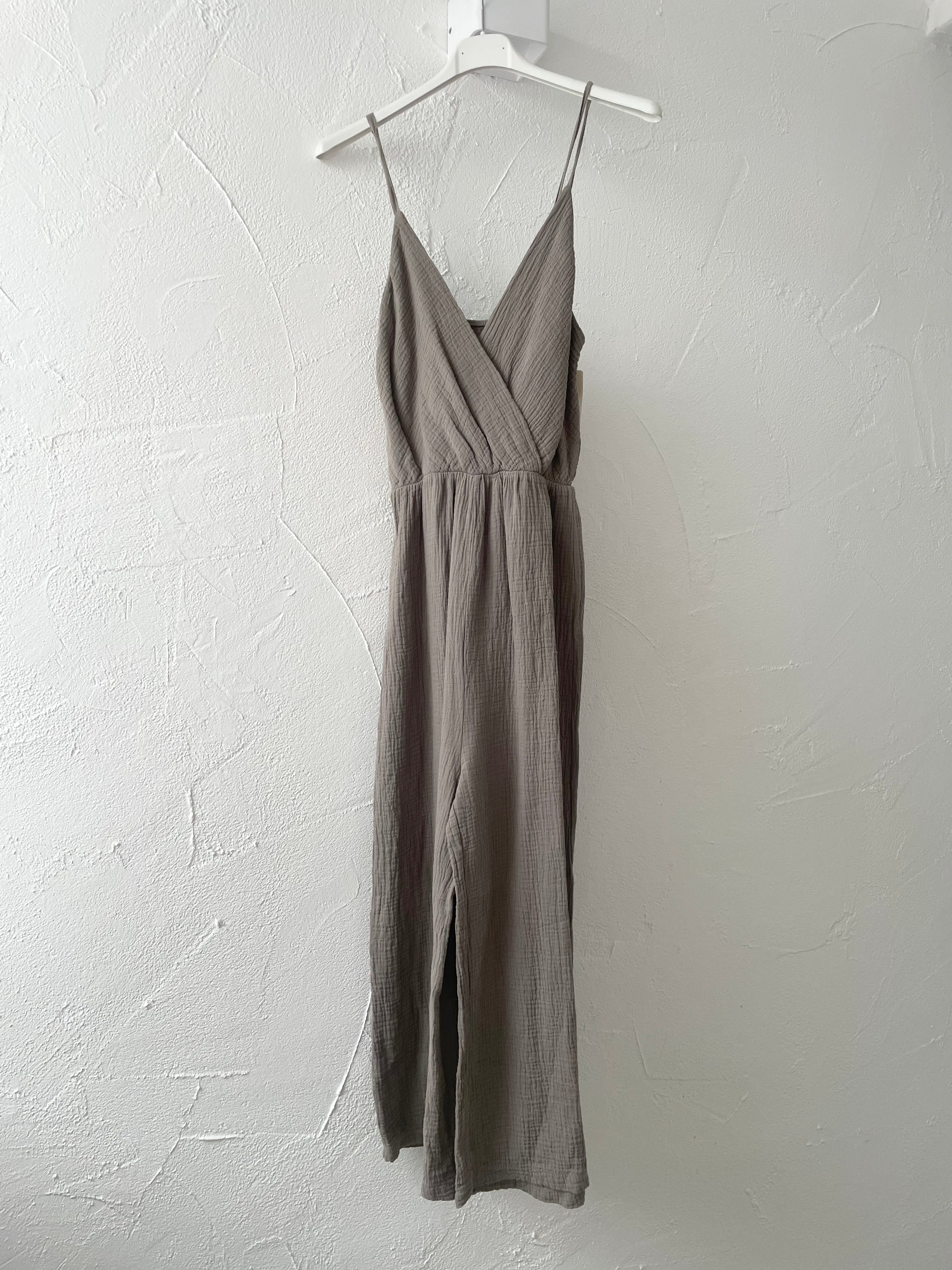 Musselin Jumpsuit "taupe"