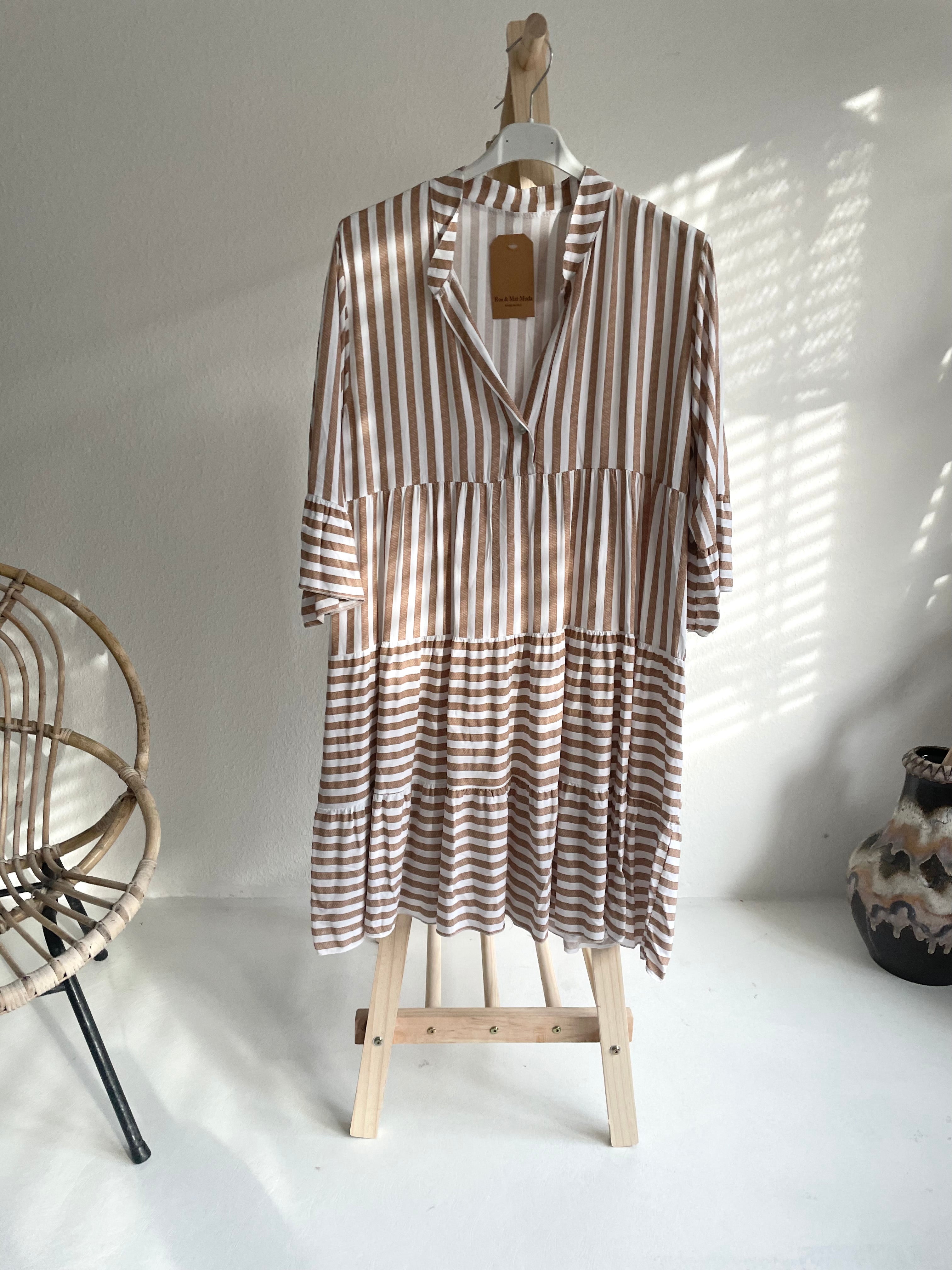 Kleid "STRIPE" beige